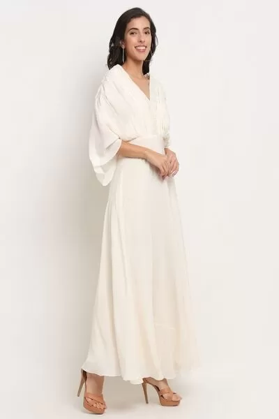 Ivory drape gown